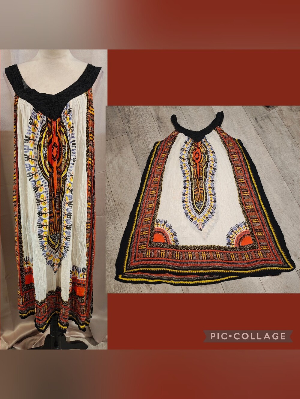 🧡❤️Vintage Boho Embroidered Dashiki Dress🧡❤️